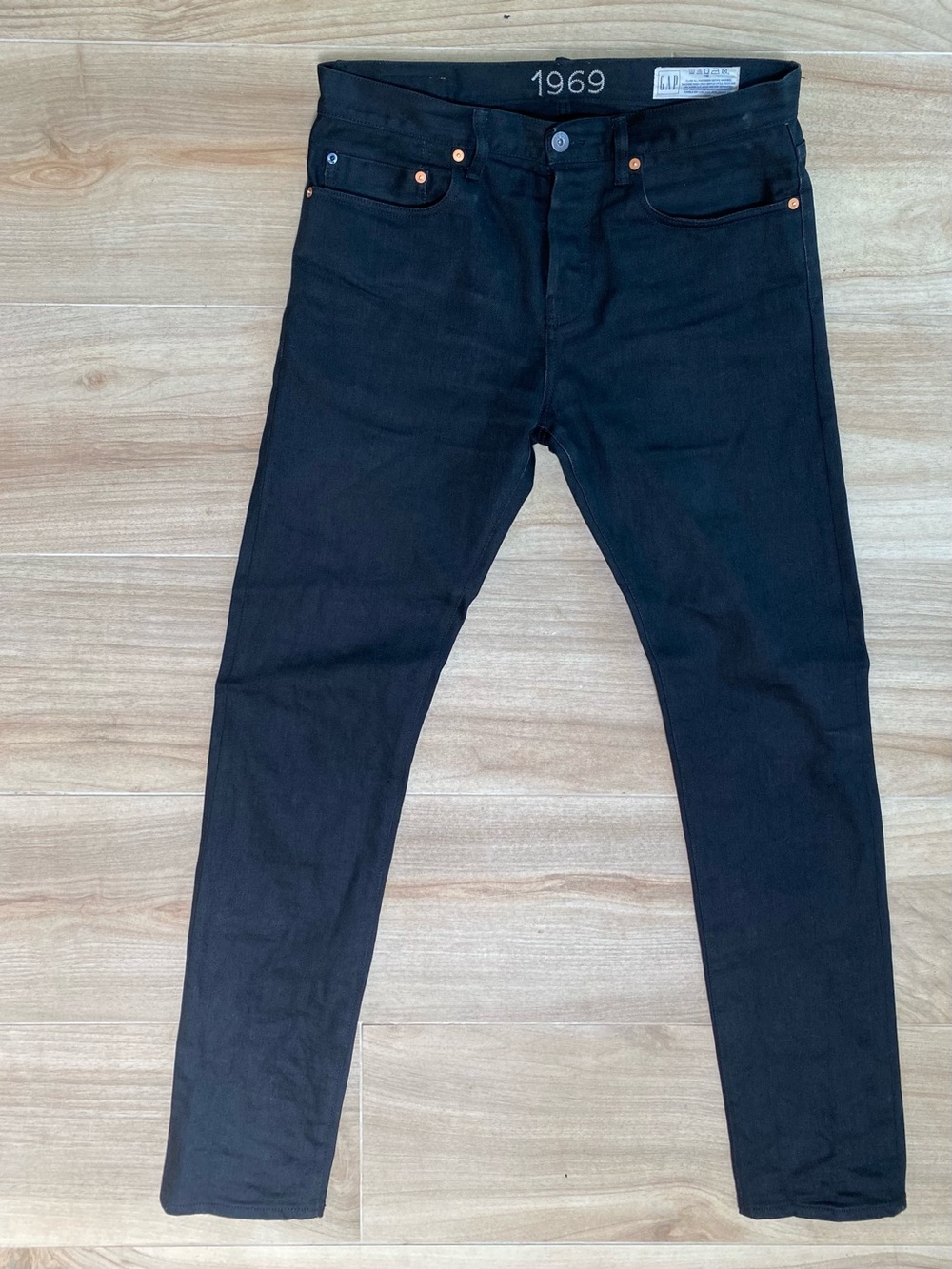 Gap 1969 Japanese Selvedge Raw Denim Slim Straight Jeans 31x32 Button Fly